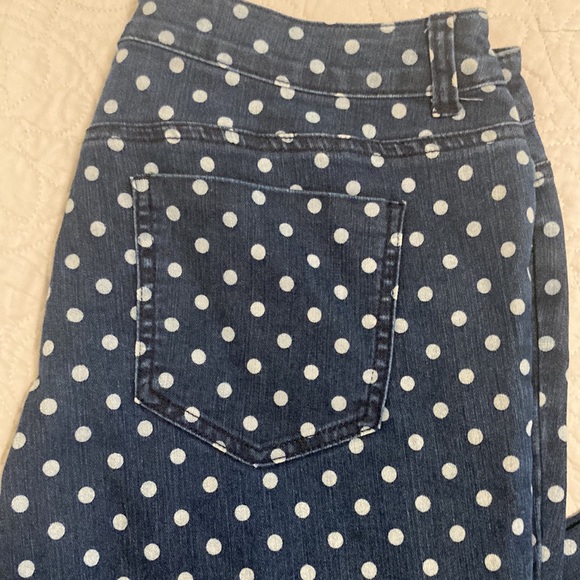 Chico's Platinum Denim Polka Dot Jeans Size 2 (12) - Picture 3 of 13